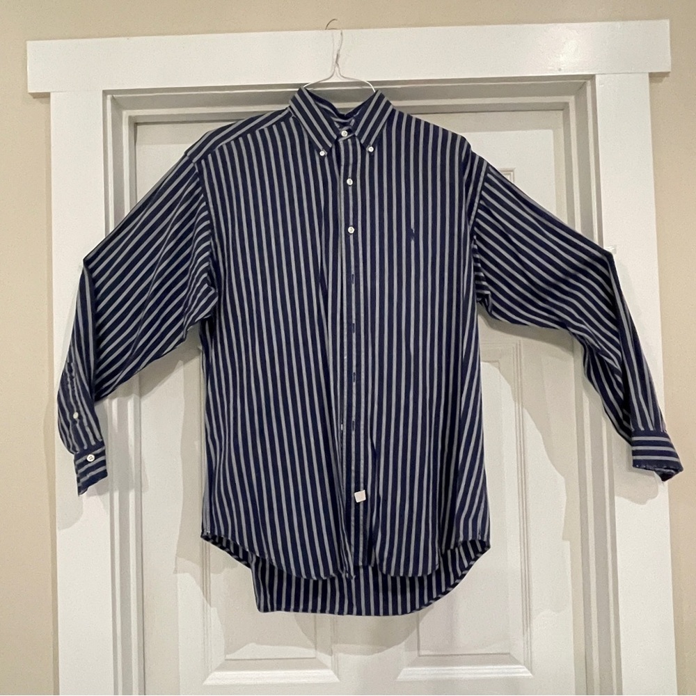 Polo Ralph Lauren Broadcloth Striped LS Shirt Size  L